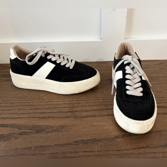 ShuShop STACEY Black and White Suede Sneakers Size 6 1/2 - Picture 7 of 9